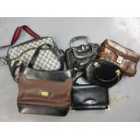 Box containing a quantity of various ladies leather handbags, including: Italian, Giovanni,