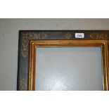Rectangular black painted and gilded picture frame together with a quantity of various other frames
