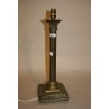 Brass Corinthian column table lamp