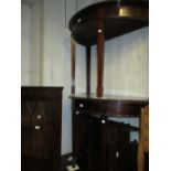 Pair of early 20th Century mahogany half round side tables,