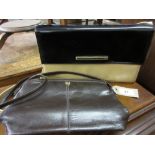 Small brown leather handbag by Louis Feraud, Paris,