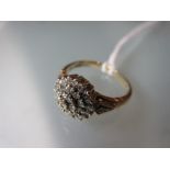 9ct Gold diamond cluster ring