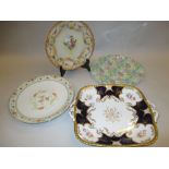 Shelley Melody Chintz pattern plate together with a Coalport plate (a/f) and two other plates