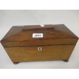 19th Century rosewood sarcophagus shaped tea caddy,