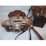 Leica 35mm camera with original outer leather case,