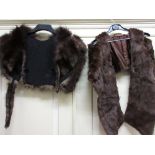Two brown fur stoles