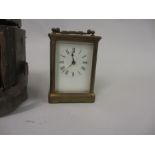 Small brass cased carriage clock,