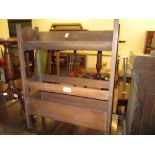 Oak two tier jardiniere stand and bookrack