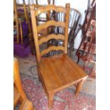 Set of six 20th Century Irish Coast collection ladder back dining chairs on turned supports with