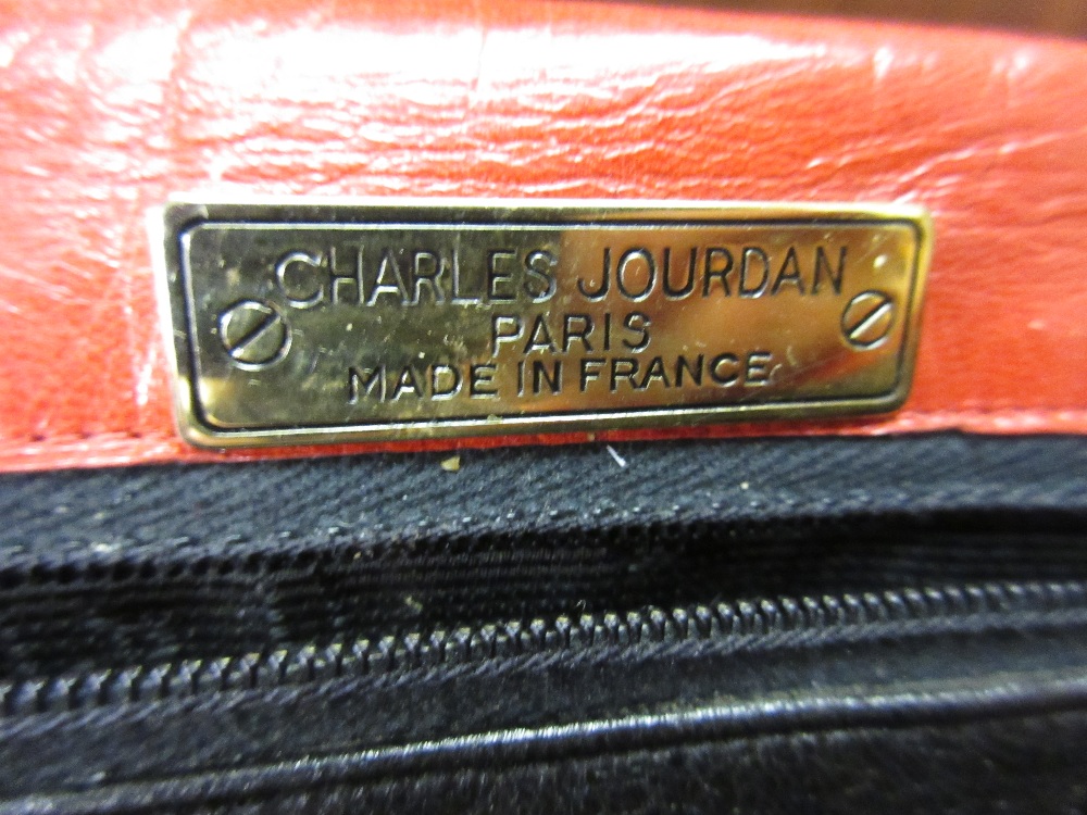 Charles Jourdan, red leather handbag, - Image 2 of 2