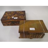 19th Century continental tortoiseshell covered work box,