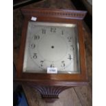 Mahogany wall clock case with a silvered dial