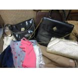 Suitcase containing a collection of vintage clothing, including: Daks, Aquascutum, Gore Ray,