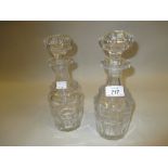 Pair of mid 20th Century cut glass decanters with stoppers