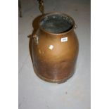 Copper milk can with iron swing handle