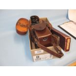 Cased pair of binoculars,