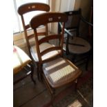 Pair of beechwood nursing chairs with cane seats