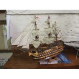 Hand built model of H.M.S.