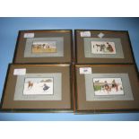 Framed set of four small postcards