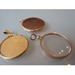 9ct Gold locket together with two other portrait lockets