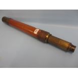 19th / early 20th Century mahogany and brass two section telescope inscribed G.