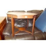 Edwardian octagonal occasional table, a duet piano stool,