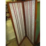 Early 20th Century satinwood inlaid four fold dressing screen (with alterations)