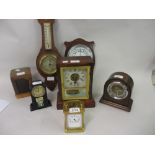 Small American brass cased carriage clock with repeating function (a/f),