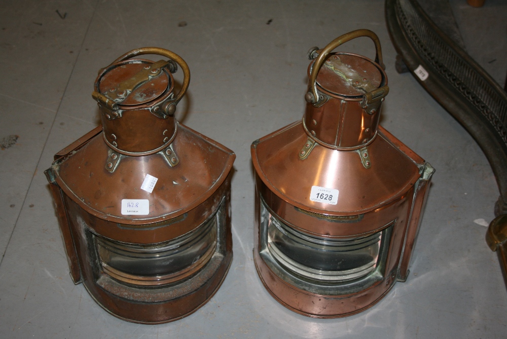 Two copper ships lanterns