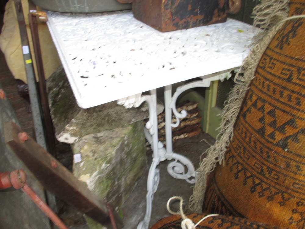 Victorian style painted cast alloy rectangular garden table