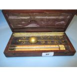 19th Century mahogany cased Sikes hydrometer by Josh Long of London