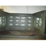 Unusual German painted wooden Christmas shop model inset with multiple drawers and mirrors,