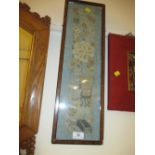 Framed Chinese embroidered sleeve panel