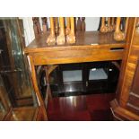 20th Century oak desk with small single drawer (a/f),
