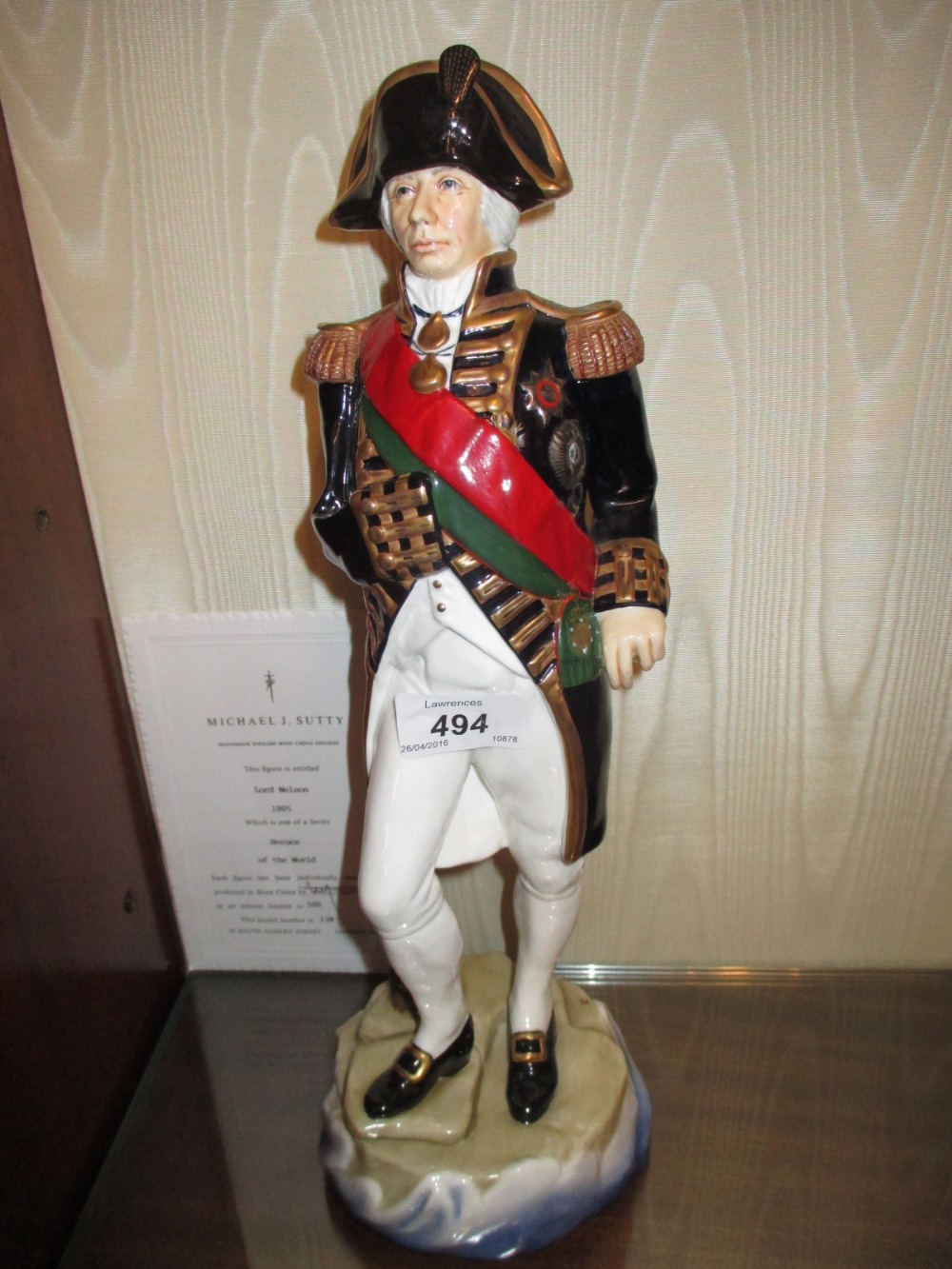 Michael Sutty, Limited Edition porcelain figure of Lord Nelson, 1805 ...