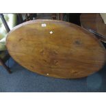 19th Century walnut and marquetry inlaid oval centre table on a quadruped base