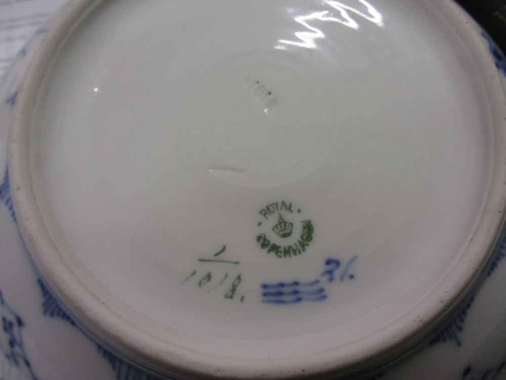 Royal Copenhagen, early 1920's hand painted Blue Flower pattern part tea service including teapot, - Image 2 of 4