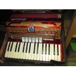Guicianelli mid 20th Century piano accordion in a fitted case