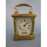 Small French brass cased carriage clock,
