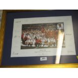 Signed photograph of the 2003 England Rugby World Cup team,