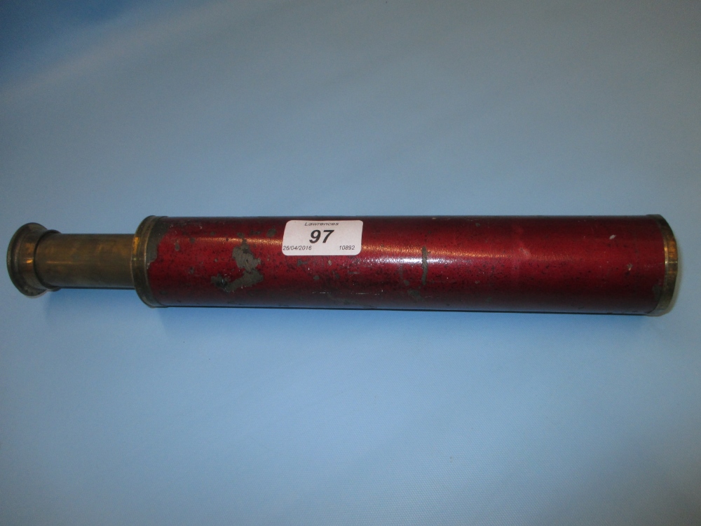 Frith of London gilt brass and painted enamel telescope