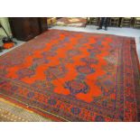 Large Turkey red ground carpet,