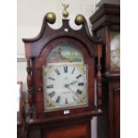 19th Century oak, mahogany and satin birch longcase clock,