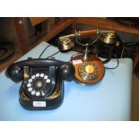 Group of three telephones including Belgian Bell, Mybelle,