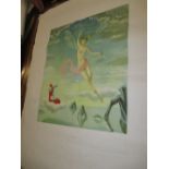 Quantity of original 1940's canvas printed shop window display art work,