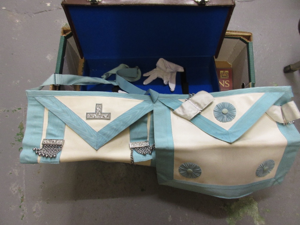 Two cases containing a quantity of Masonic regalia and books etc - Image 2 of 7