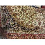 Beige ground Kashan style carpet, 2.3m x 1.