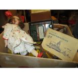 Boxed Pelham puppet, doll, jigsaw, miscellaneous cigarette cards,