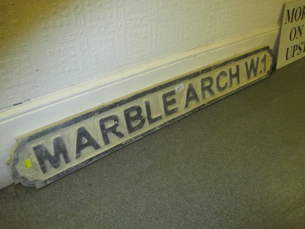 Reproduction wooden Marble Arch sign