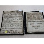 Two 19th Century unframed alphabet samplers